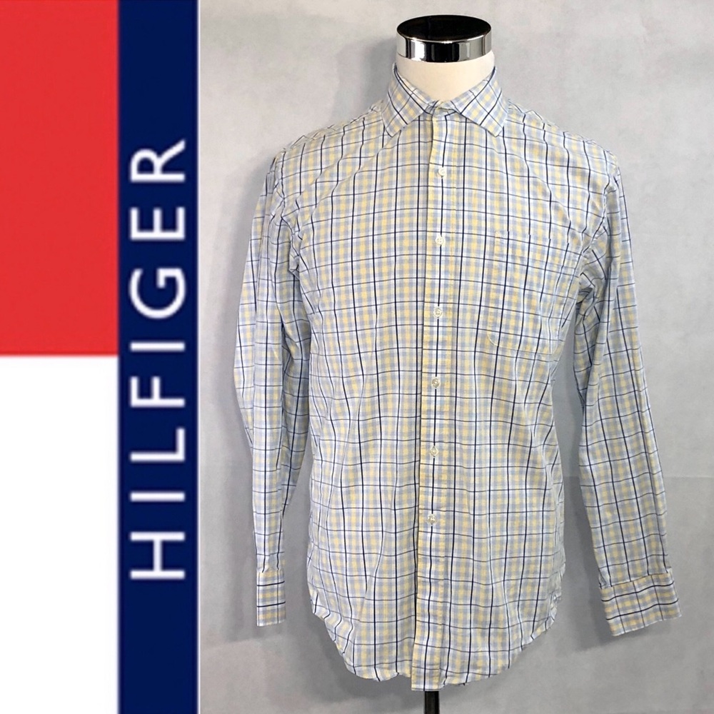 TOMMY HILFIGER Men’s Spread Collar Shirt Size L
